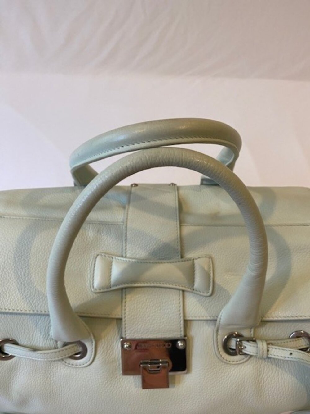 Jimmy Choo Rosalie Leather & Suede 2 Way Crossbody Tote Bag Light Green - Picture 3 of 16
